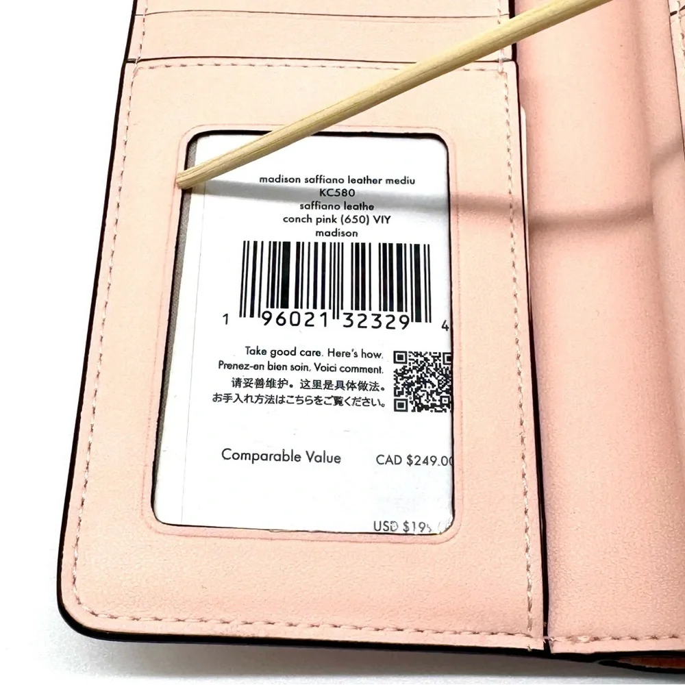Kate Spade Leila Medium Compact Bifold Wallet Light Pink